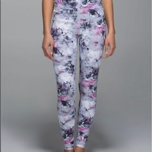 Lululemon Wunder Under Leggings Full on Luon Roll Down Floral Size 6